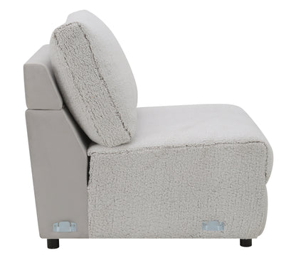 Tarrance Sherpa and Velvet Upholstered Modular Armless Chair