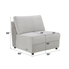 Tarrance Sherpa and Velvet Upholstered Modular Armless Chair