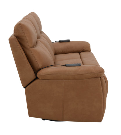 Chavis Leather Aire Upholstered Power Motion Sofa with USB and Power Headrest, Lumbar with Air Bag