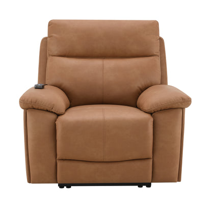 Chavis Leather Aire Upholstered Power Motion Recliner with USB and Power Headrest, Lumbar with Air Bag