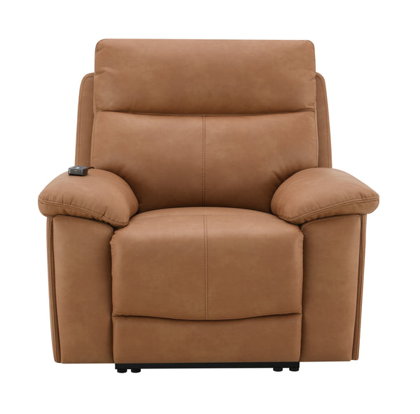 Chavis Leather Aire Upholstered Power Motion Recliner with USB and Power Headrest, Lumbar with Air Bag