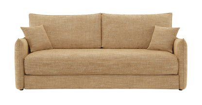 Cadie Chenille Upholstered Sofa with Full Size Sleeper and 2 Pillows