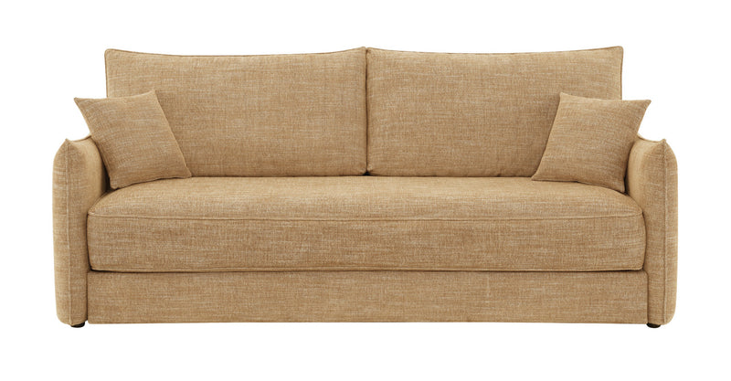 Cadie Chenille Upholstered Sofa with Full Size Sleeper and 2 Pillows
