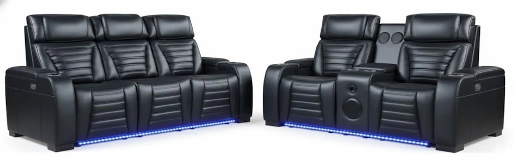 Ephron Power Motion 2PC Reclining Set with LED Lighting