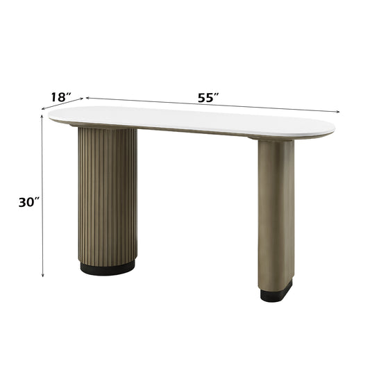 Clayten Oval Sofa Table with Engineering Top