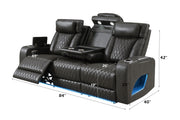 Taddeo Synthetic Leather Upholstered Power Motion Sofa