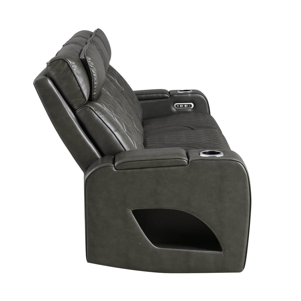 Taddeo Synthetic Leather Upholstered Power Motion Sofa