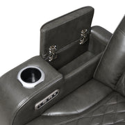 Taddeo Synthetic Leather Upholstered Power Motion Sofa