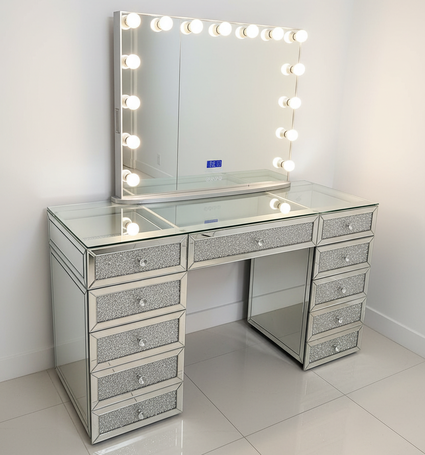Diamond Vanity with Mirror Set