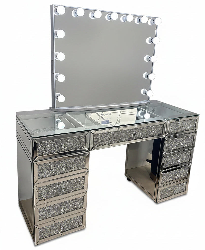 Diamond Vanity with Mirror Set
