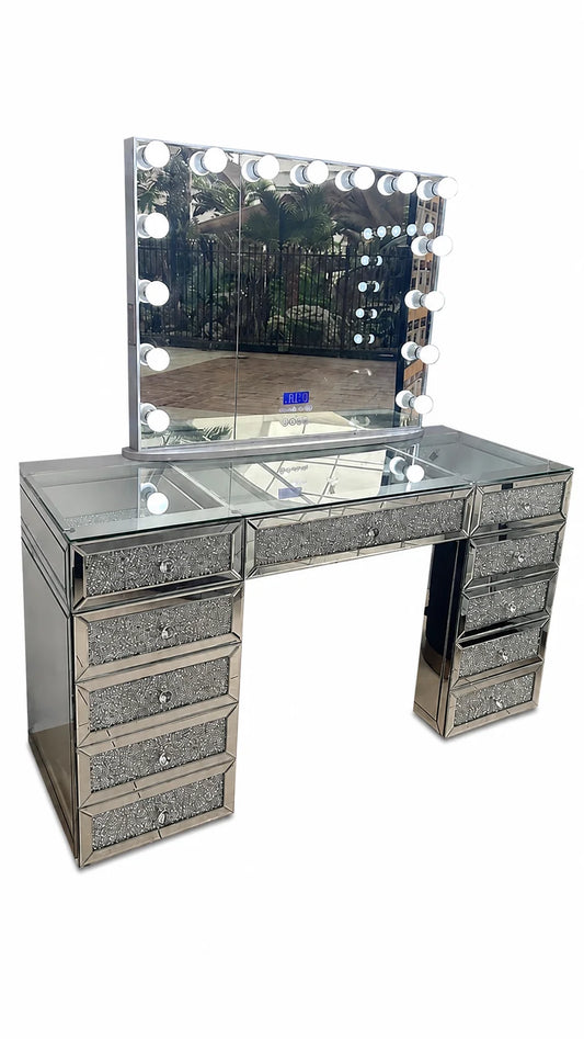 Diamond Mirror Glass Vanity Kit + Free Jewelry Insert