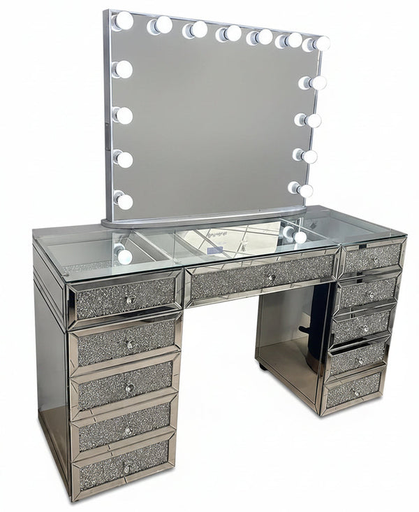 Diamond Vanity with Mirror Set