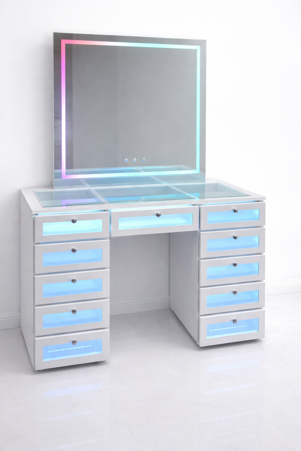 Aura Vanity Set with Mirror & LED