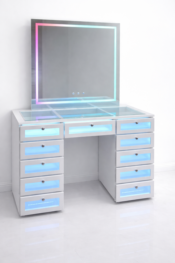 Aura Vanity Set with Mirror & LED