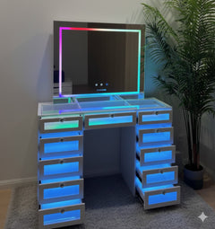 Aura Vanity Set with Mirror & LED