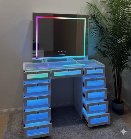 Aura Vanity Set with Mirror & LED