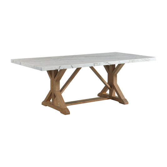 Lakeview Rectangular Standard Height Dining Table in White Marble