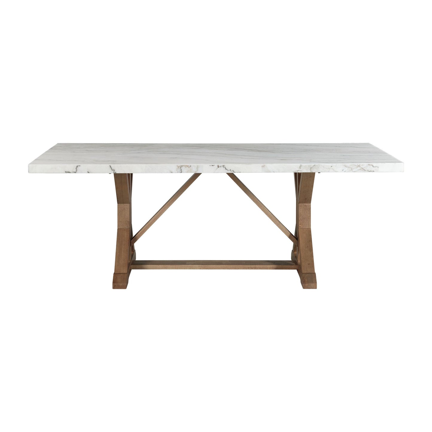 Lakeview Rectangular Standard Height Dining Table in White Marble