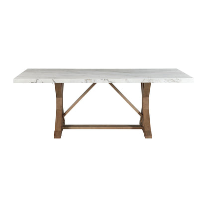 Lakeview Rectangular Standard Height Dining Table in White Marble