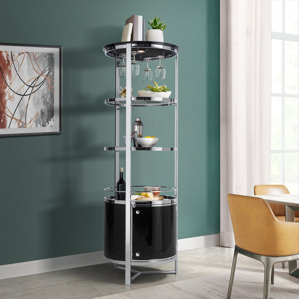 Lalia Wine Rack with LED in Black