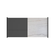 Lanette Coffee Table with White Marble and Lift-Top in Black