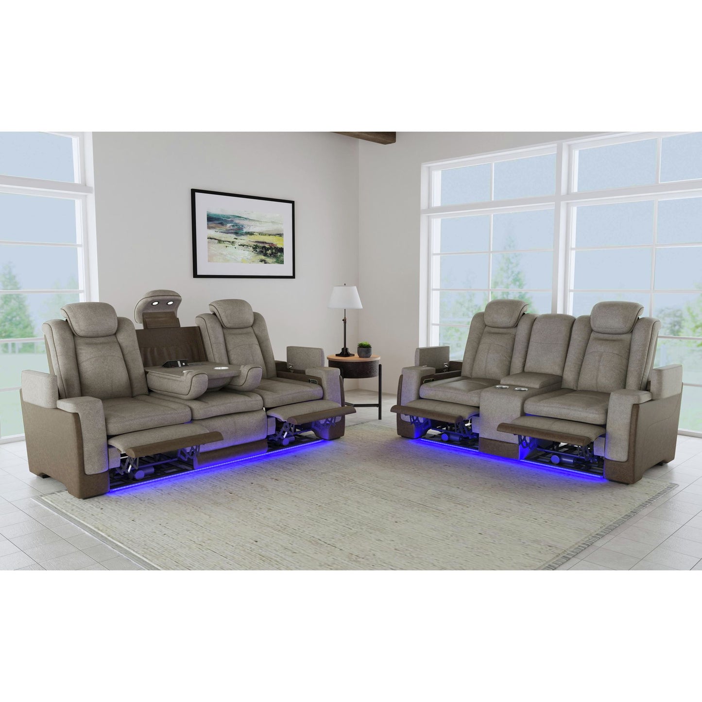Lantana 3PC Living Room Set in Rocky Grey