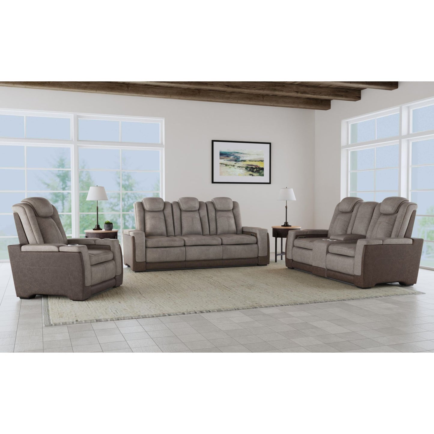 Lantana 3PC Living Room Set in Rocky Grey