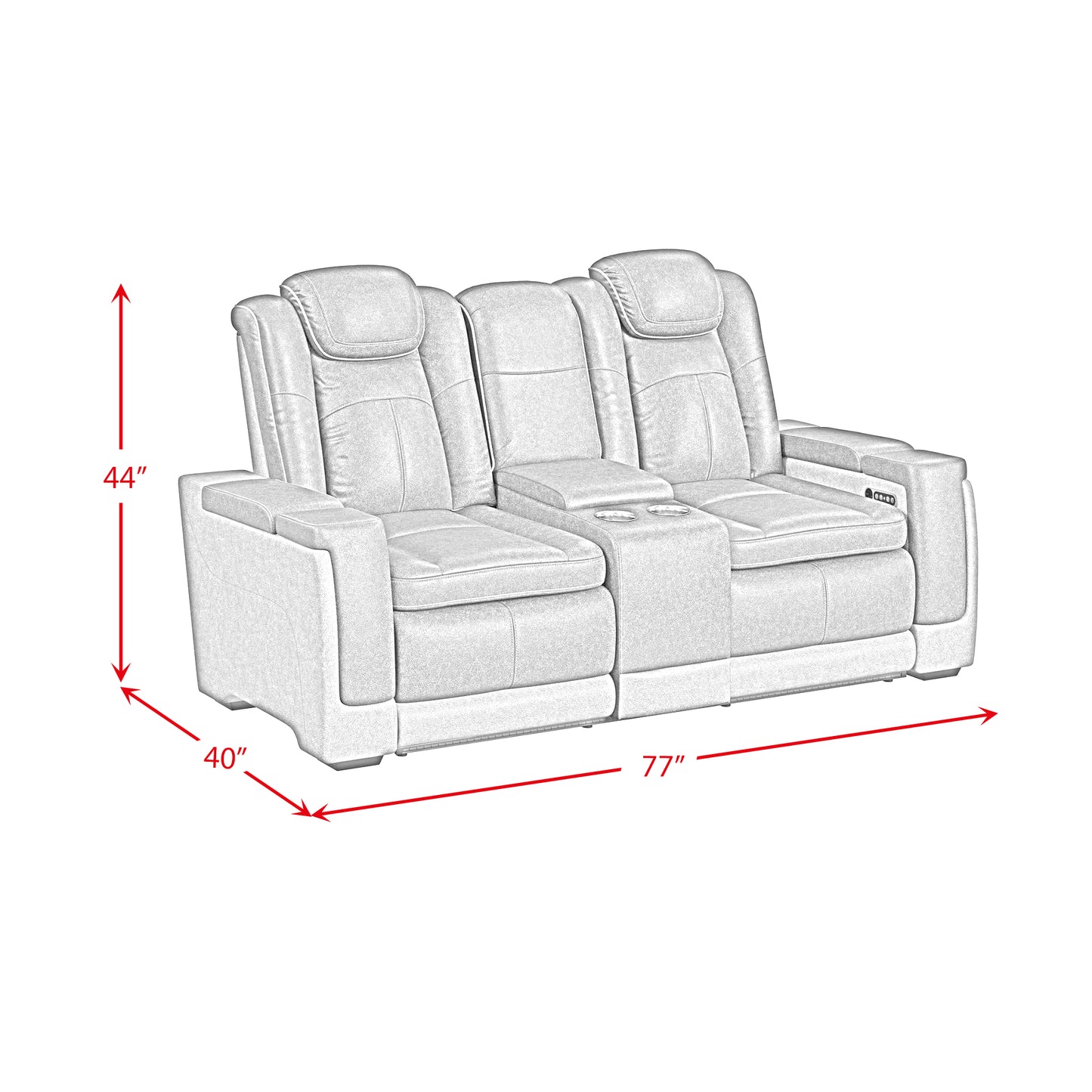 Lantana 3PC Living Room Set in Rocky Grey