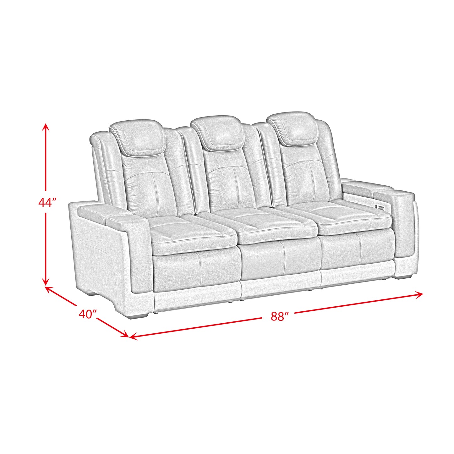 Lantana 3PC Living Room Set in Rocky Grey