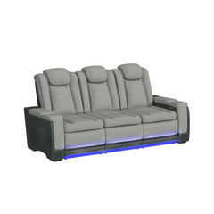 Lantana 3PC Living Room Set in Rocky Cement/Charcoal-Sofa, Loveseat & Recliner