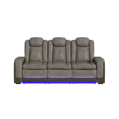 Lantana Power Motion Sofa with Power Headrest, Led, DDT, reading light and PWS in Rocky Grey/Brown