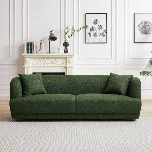 Larisa Green Mid Century Modern Linen Sofa