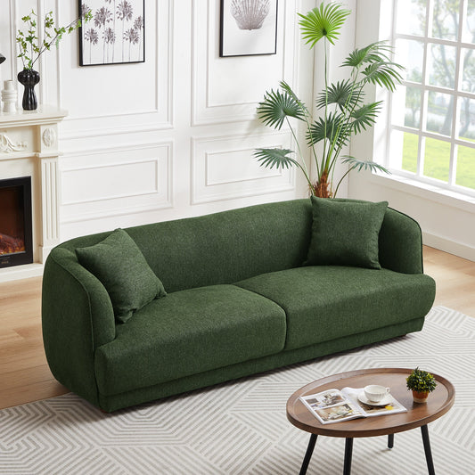 Larisa Green Mid Century Modern Linen Sofa