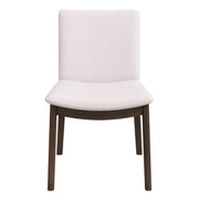 Silla de comedor Laura de madera maciza de lino beige (juego de 2)