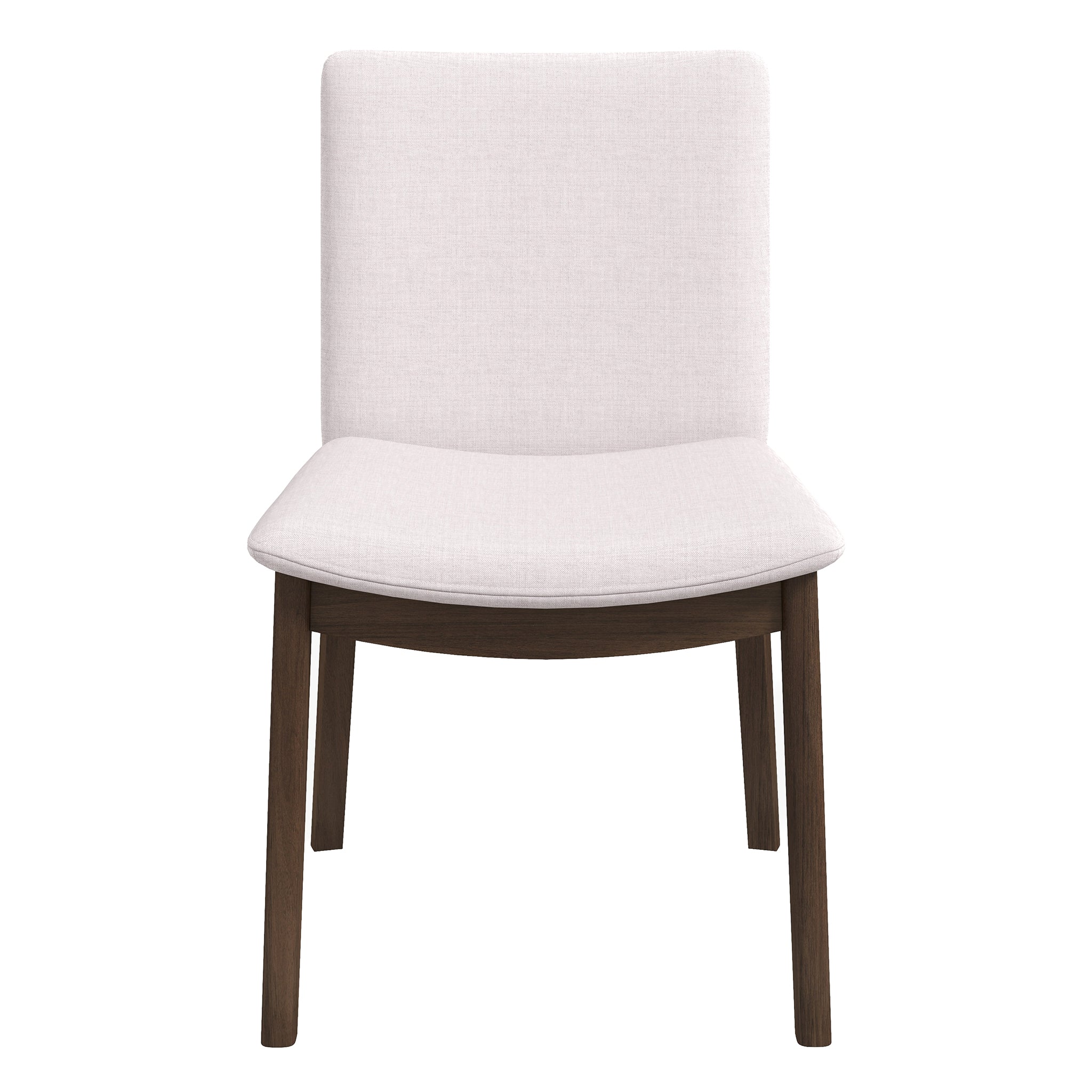 Silla de comedor Laura de madera maciza de lino beige (juego de 2)