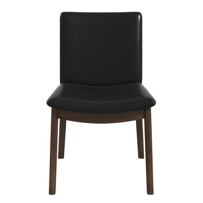 Silla de comedor Laura de madera maciza de poliuretano negro (juego de 2)