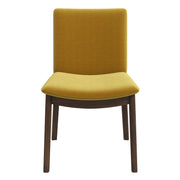 Silla de comedor Laura de madera maciza de terciopelo dorado (juego de 2)
