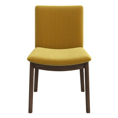 Silla de comedor Laura de madera maciza de terciopelo dorado (juego de 2)