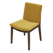 Silla de comedor Laura de madera maciza de terciopelo dorado (juego de 2)