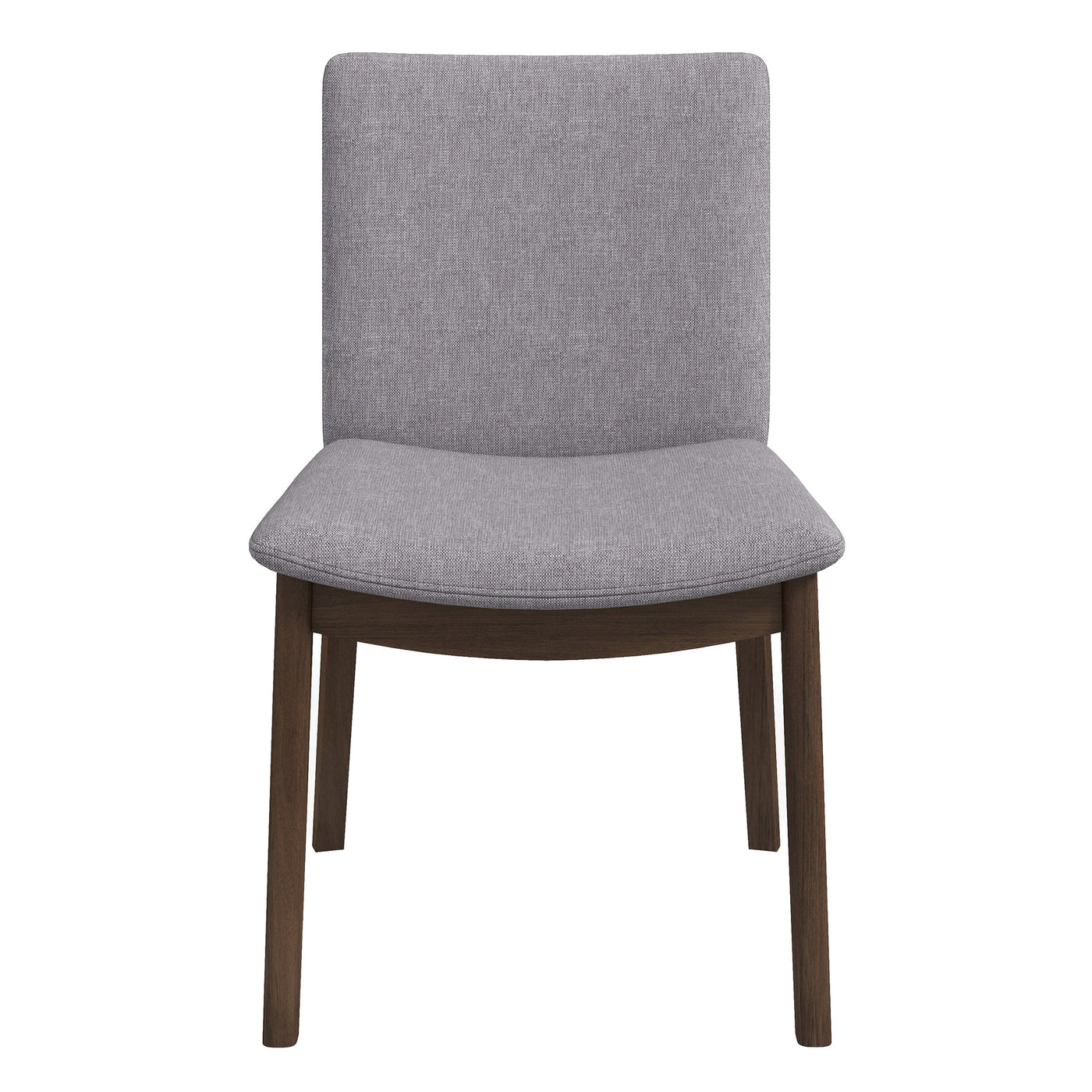 Silla de comedor Laura de madera maciza de lino gris claro (juego de 2)