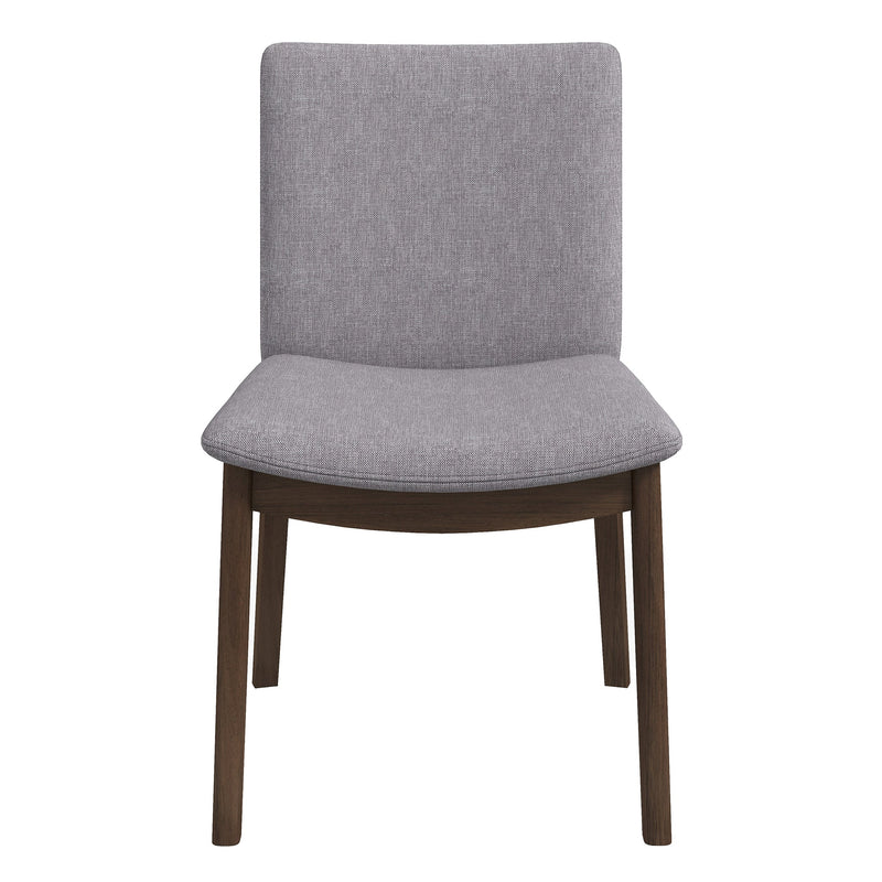 Silla de comedor Laura de madera maciza de lino gris claro (juego de 2)