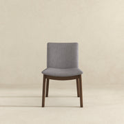 Silla de comedor Laura de madera maciza de lino gris claro (juego de 2)