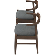 Silla de comedor Leon de tela gris de mediados de siglo (juego de 2)