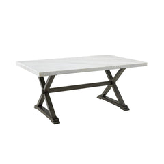 Lexi Dining Table In Espresso Base / White Marble Top