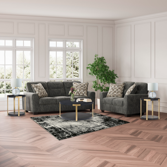 Lonoke Gunmetal 8-Piece Living Room Set + Free TV SMART