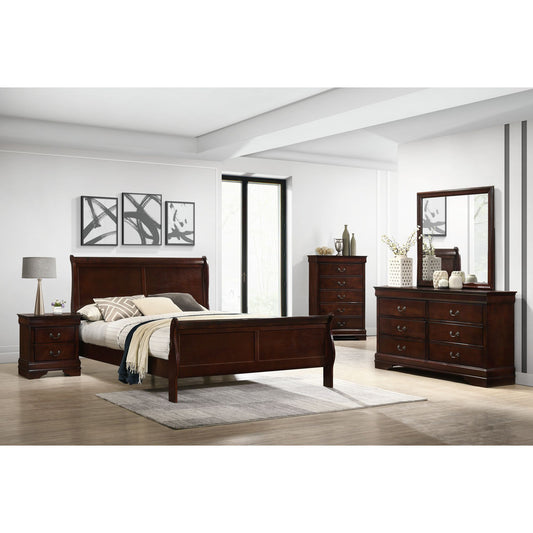 Louis Philippe King Panel Bed in Cherry