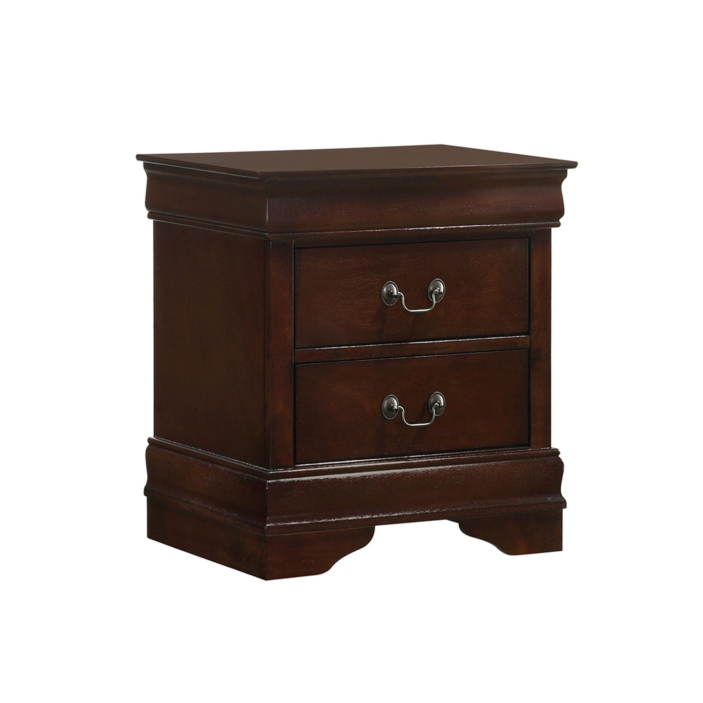Louis Philippe 2-Drawer Nightstand in Cherry