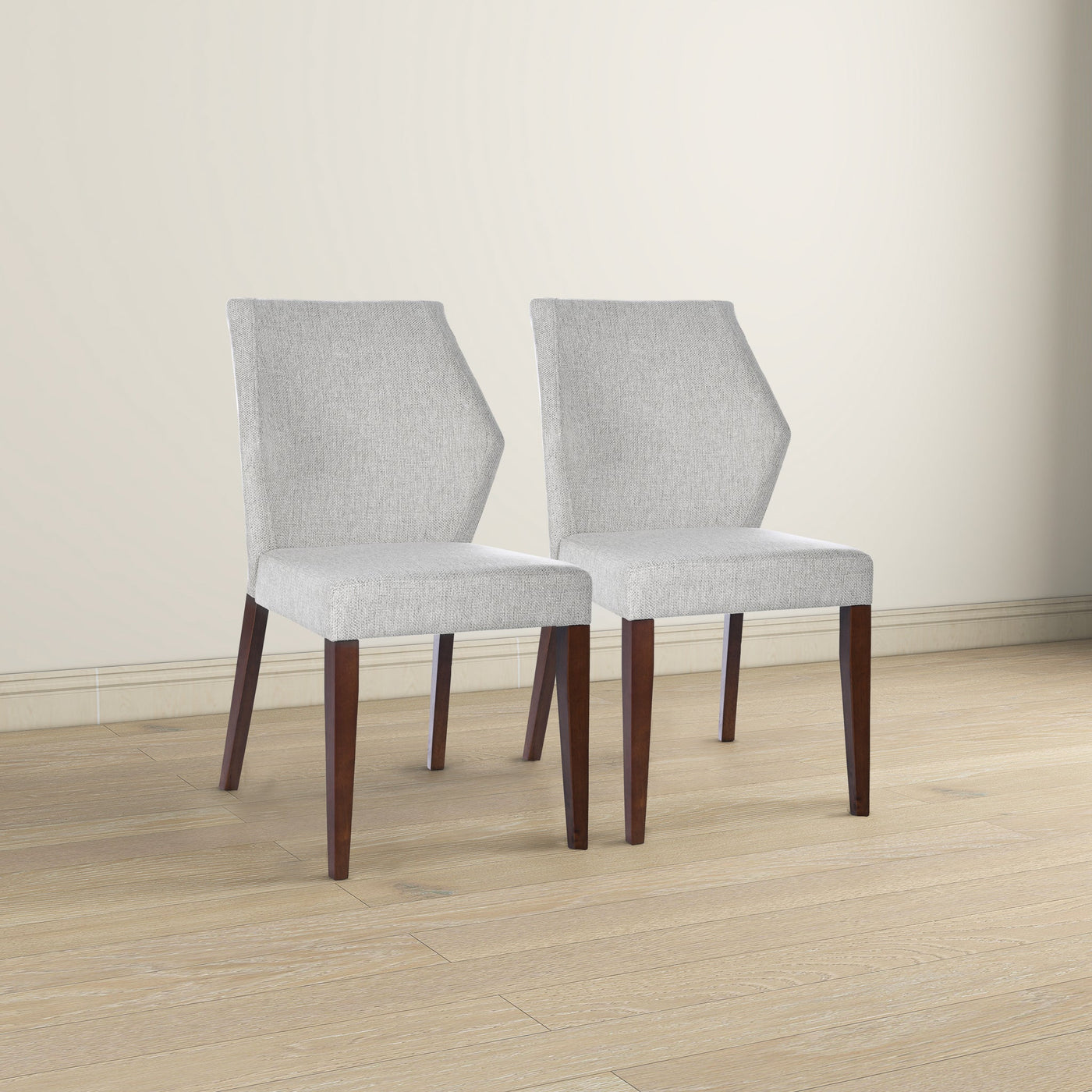 Silla de comedor Luca de tela gris claro (juego de 2)