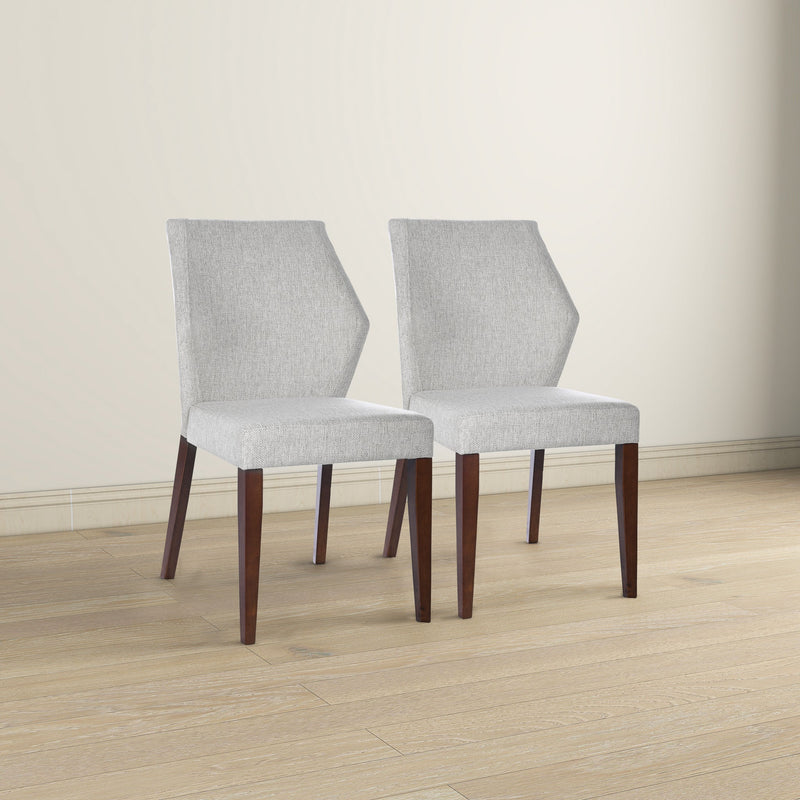 Silla de comedor Luca de tela gris claro (juego de 2)