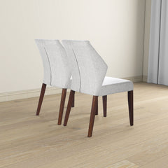 Silla de comedor Luca de tela gris claro (juego de 2)